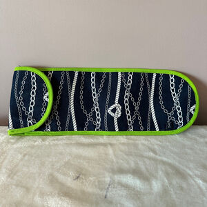 Women’s Thirty-One Heat-Resistant Straightener Bag Navy Green Nautical theme
